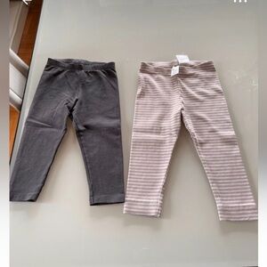 H&M Kids Leggings - Gray and Light cream Stripes